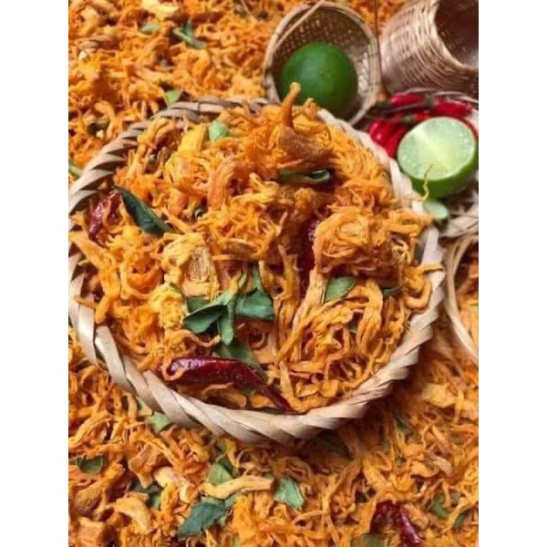 Khô gà lá chanh 300g , đồ ăn vặt shopmekun1