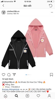 Áo Khoác Dù Nón Rời Jacket Bông Cúc 🍂