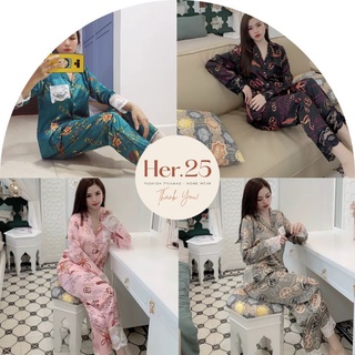 Bộ đồ pijama lụa - bộ lụa satin tay dài