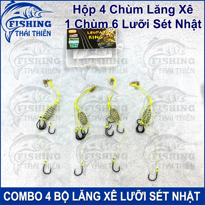 Combo 4 Chùm Lăng Xê Leopard King 1 Chùm 6 Lưỡi Sét Nhật Siêu Bén Dùng Câu Cá Chép, Mè, Rô Phi