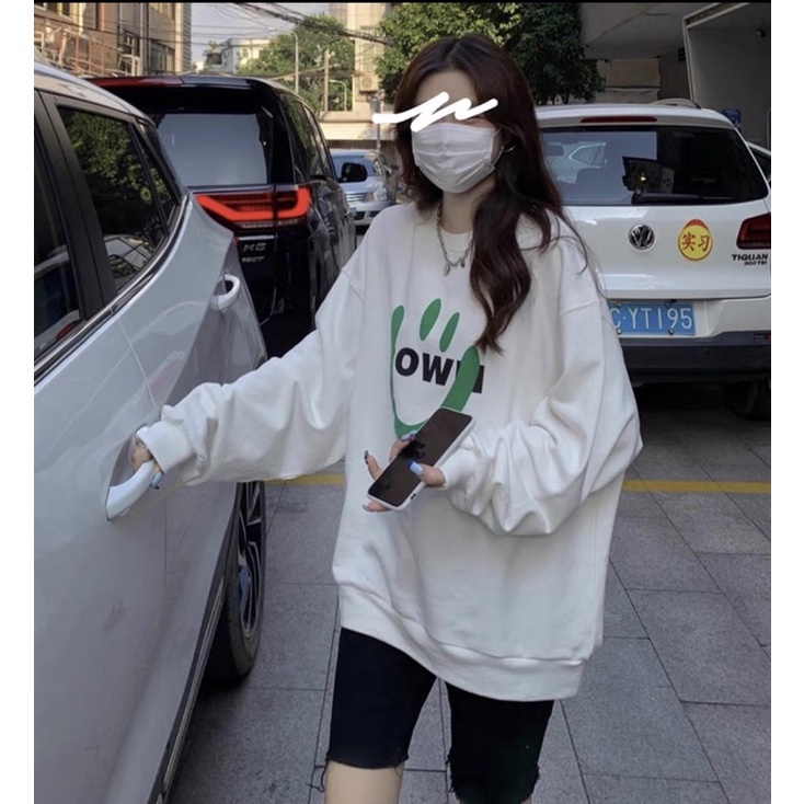 Áo nỉ cổ tròn mặt cười OW TT