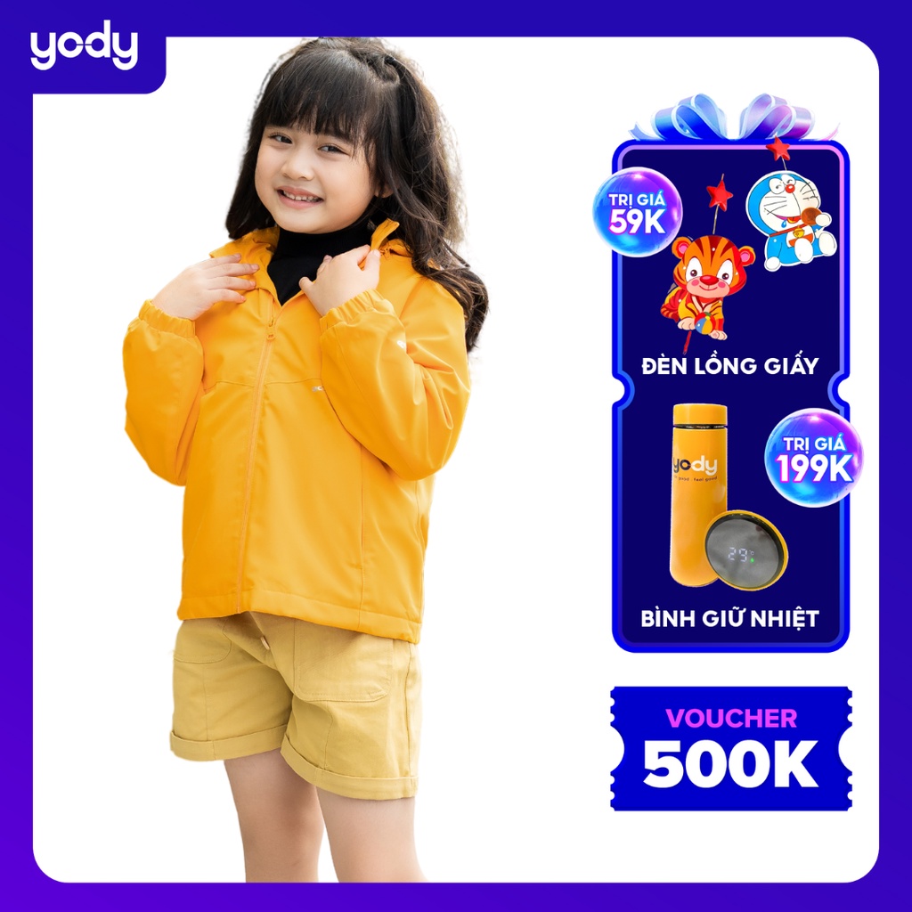 Áo Gió Cho Bé Trai, Bé Gái YODY 2 Lớp Dày Dặn Có Mũ, Áo Khoác Nhẹ Chống Nước Ấm Áp AKK5019