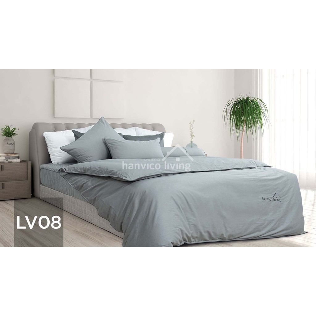 Bộ ga chun, vỏ chăn, đôi vỏ gối đầu Hanvico Living - LV08