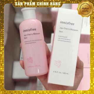 TOP Nước Hoa Hồng Dưỡng Trắng, Dưỡng Ẩm Innisfree Jeju Cherry Blossom Skin 200ml BÁN CHẠY