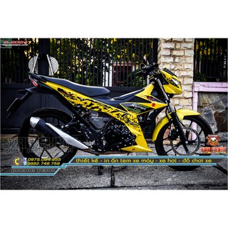 Tem Trùm Xe Satria Zin Vàng Đen - S-2034