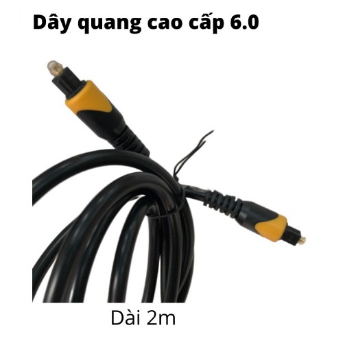 Dây Audio Quang 6.0 (Toslink, Optical) Dài 2m-Sản phẩm cao cấp 2021