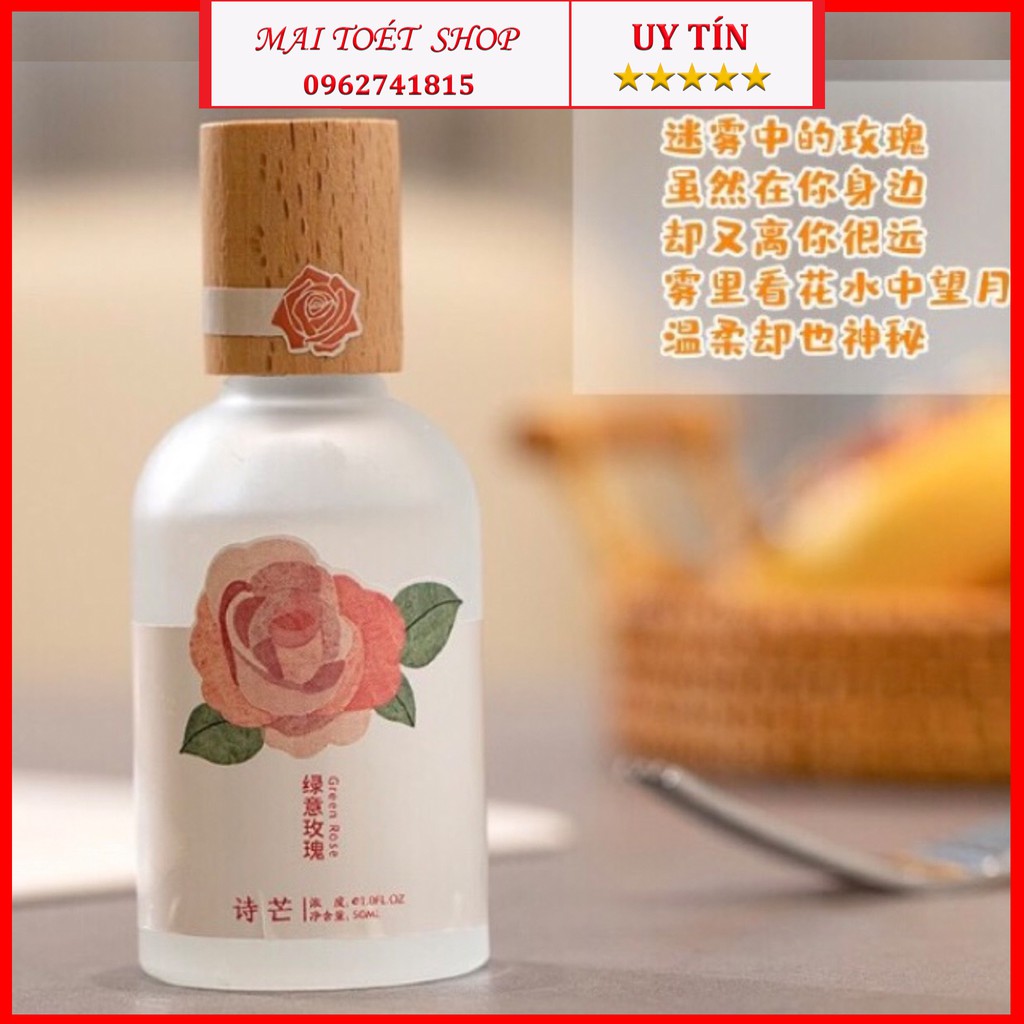 [Săn Sale]Nước hoa Body Mist Shimang nắp gỗ thân chai mờ 50ml