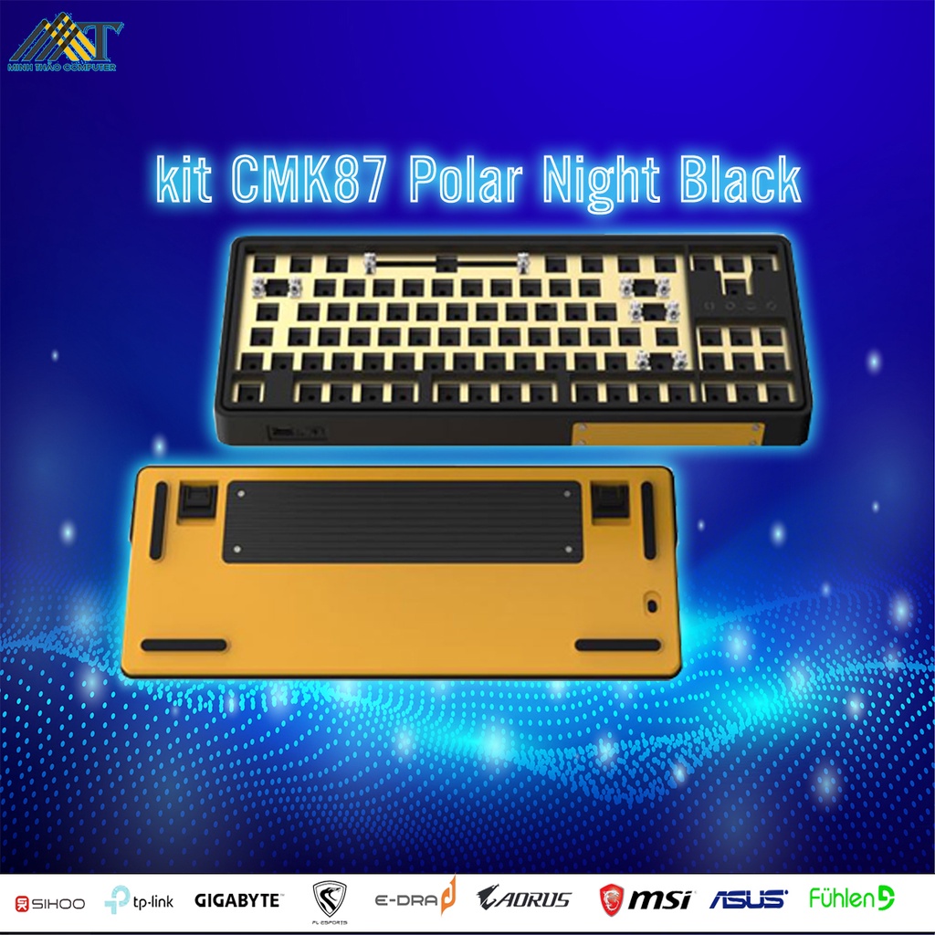 Kit bàn phím cơ FL-Esports CMK87 Polar Night Black / Ice Mint LED RGB 1 MODE  - Hàng chính hãng BH 12 THÁNG