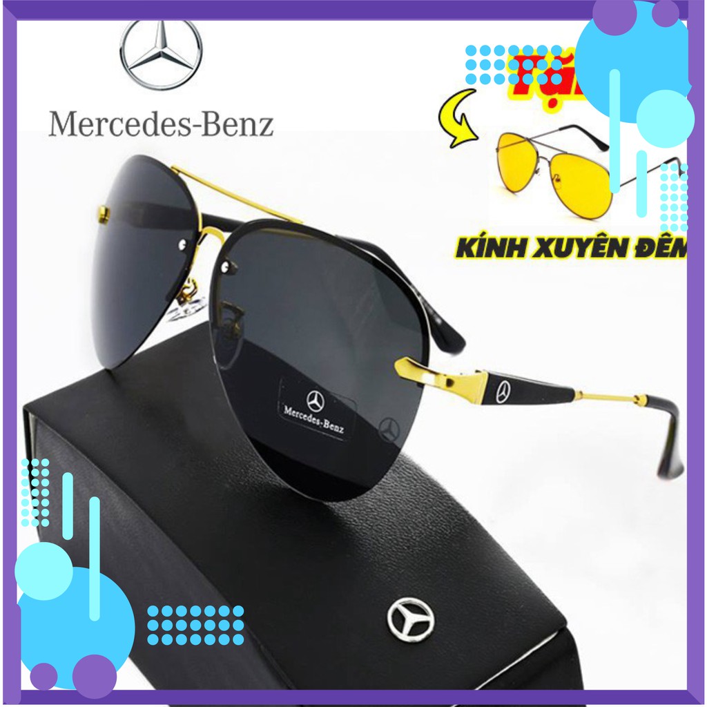 Kính mát nam râm Mercedes Benz Cao Cấp Tặng Kính Đi Đêm