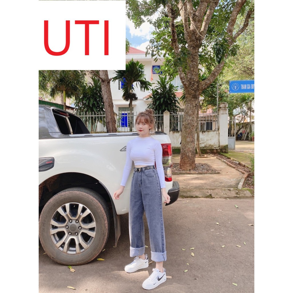 [ NGẤT NGƯỠNG!! ] QUẦN JEAN ỐNG RỘNG NỮ LƯNG CAO MÀU XÁM UTI LAI CUỐN CỰC THỜI TRANG CỰC THỜI THƯỢNG SIÊU HOT-TD