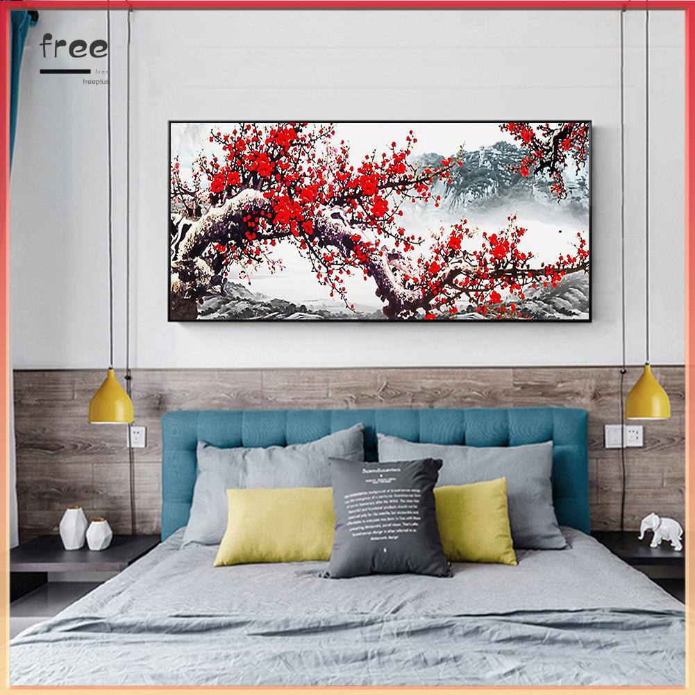 Tranh Đính Đá Kim Cương Toàn Bộ 5d Diy Hình Vẽ Hoa Đào