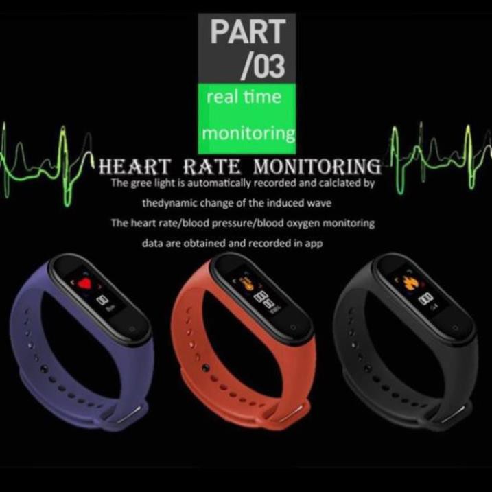 [CHẤT LƯỢNG] Đồng hồ thông minh M4 kết nối bluetooth đo nhịp tim huyết áp đo bước đi -thiết kế nhỏ gọn - Bảo hành
