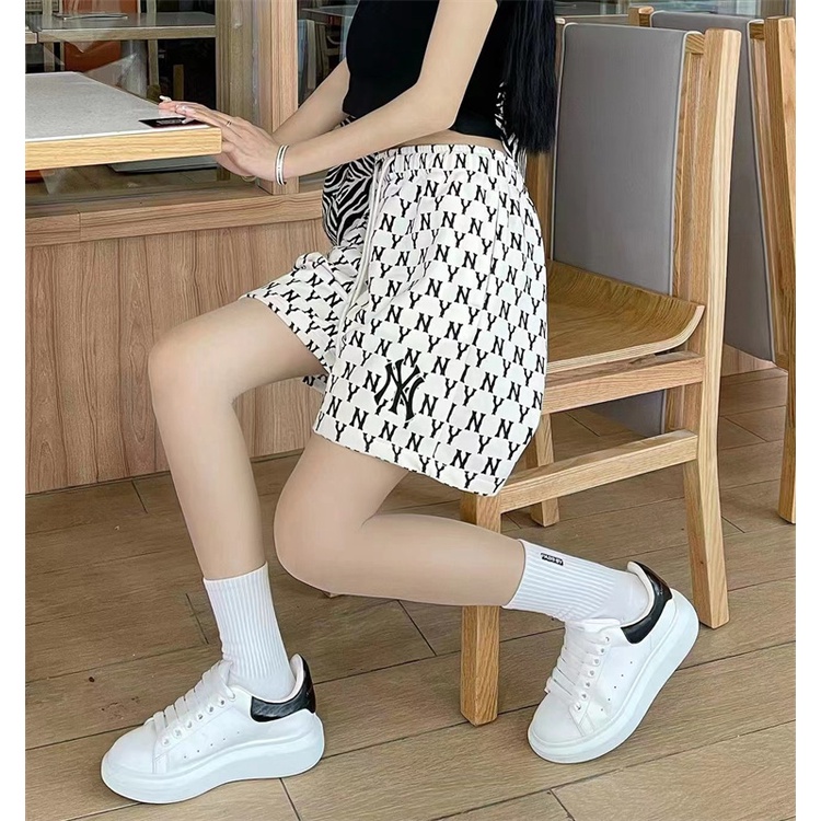 Quần Short Thể Thao MLB100% Chính Hãng In Họa Tiết NY Phong Cách Hàn Quốc Cho Nam Và Nữ
