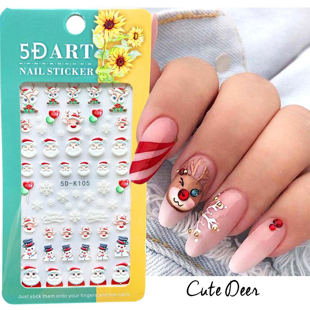 ESPO Sticker Dán Móng Hoạ Tiết Giáng Sinh Dễ Thương
