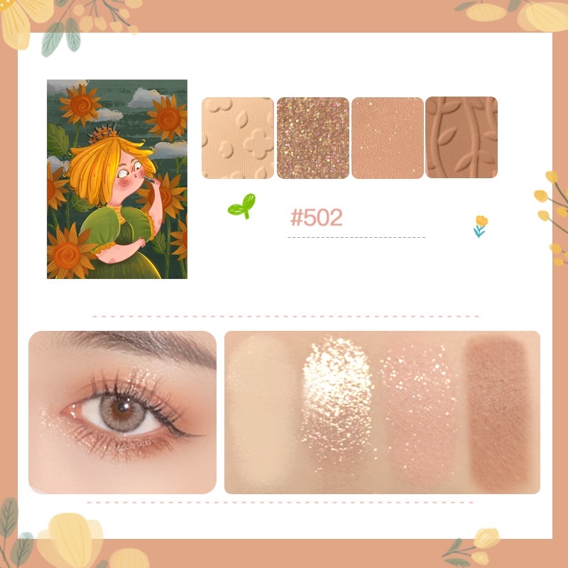 [ Gogo Tales 2022 ] Bảng phấn mắt 4 màu GOGO TALES Dream ​Garden Eyeshadow Palette GT285 nội địa Trung chính hãng