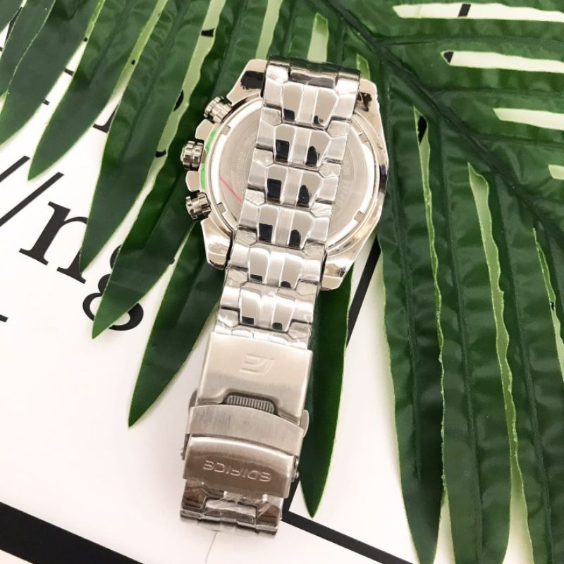 Đồng Hồ Nam Casio Bằng Thép Không Gỉ Chống Thấm Nước 100m VK Quartz EF550 Bản Ghi Âm Red Bull