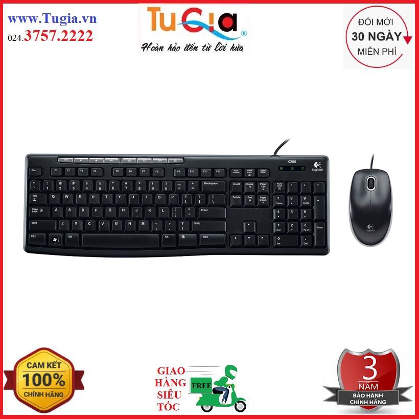 combo Bàn phím + Chuột Logitech MK200 Hàng chính hãng