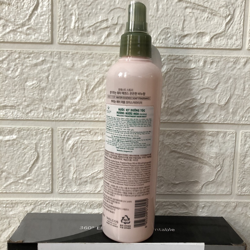 Xịt dưỡng tóc thảo dược hương nước hoa Welcos 252ml