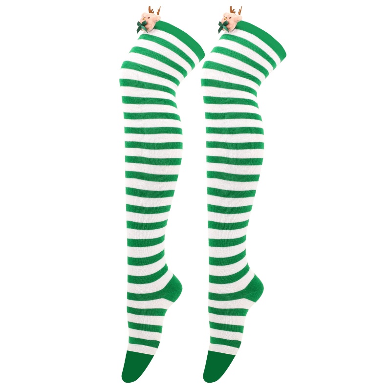 Vớ Cao Ngang Đùi Họa Tiết Giáng Sinh Hoạt Hình Dành Cho Nữ