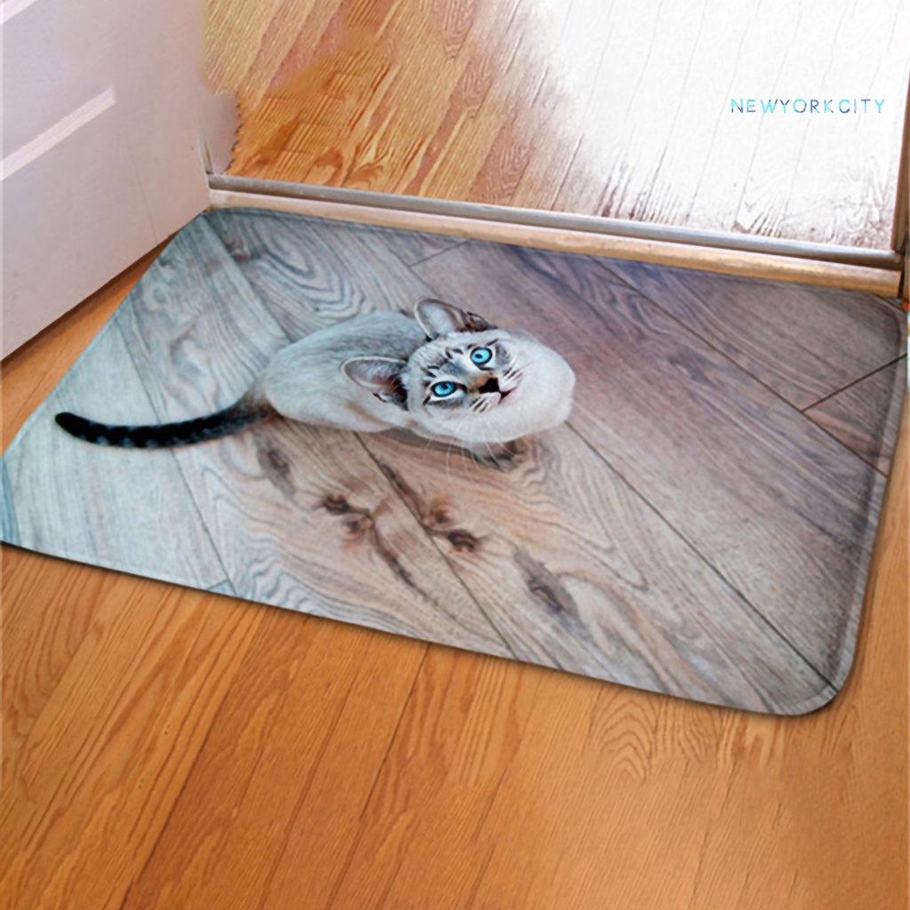 Thảm lót sàn Chống Trượt Họa Tiết Chó Mèo 3D Dễ Thương
