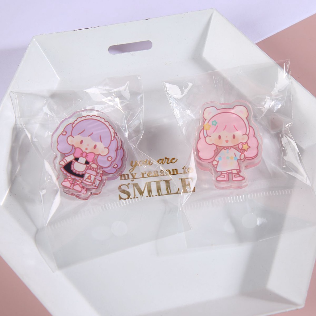 Kẹp Giấy Dán Ghi Chú / Sổ Tay Zhuo Dawang Bằng Acrylic In Họa Tiết Hoạt Hình Dễ Thương