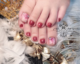 hoa ẩn góc chân, hoa bột ẩn, hoa bột nail