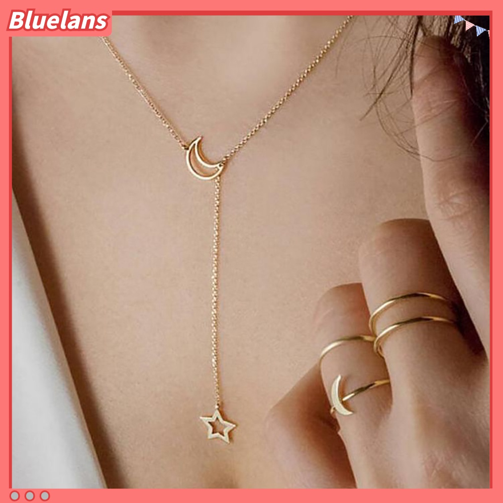 Dây chuyền mặt hình trăng và sao cá tính cho nữ
