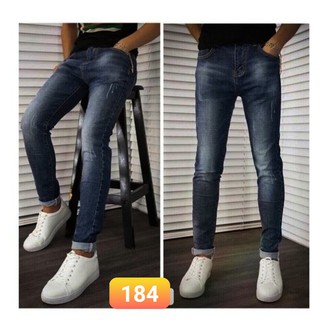 quần jean nam NGẢ XANH XƯỚC NHẸ chất jean giãn tốt 184 384 -M4