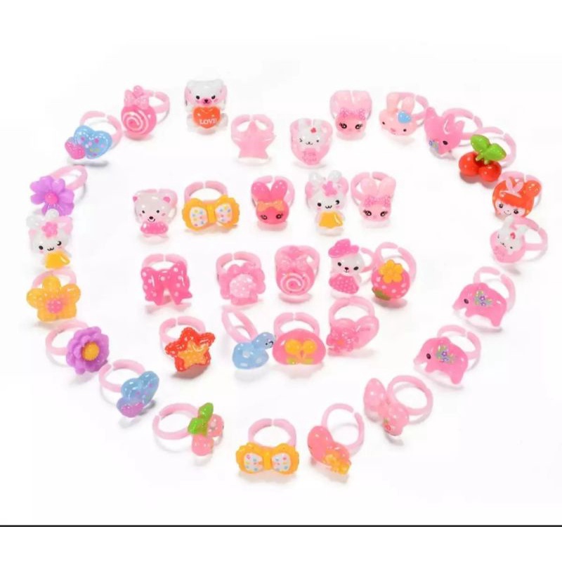 CHỌN MẪU - HỘP NHẪN PONY PEPPA ELSA KITTY SOFIA CHO BÉ GÁI CÓ HÌNH THẬT - TRANG SỨC BÉ GÁI