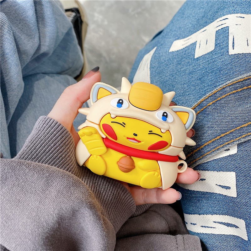 Bao airpod  vỏ airpod Pikachu vàng loại dầy chất lượng cao cho airpod 1/2/pro