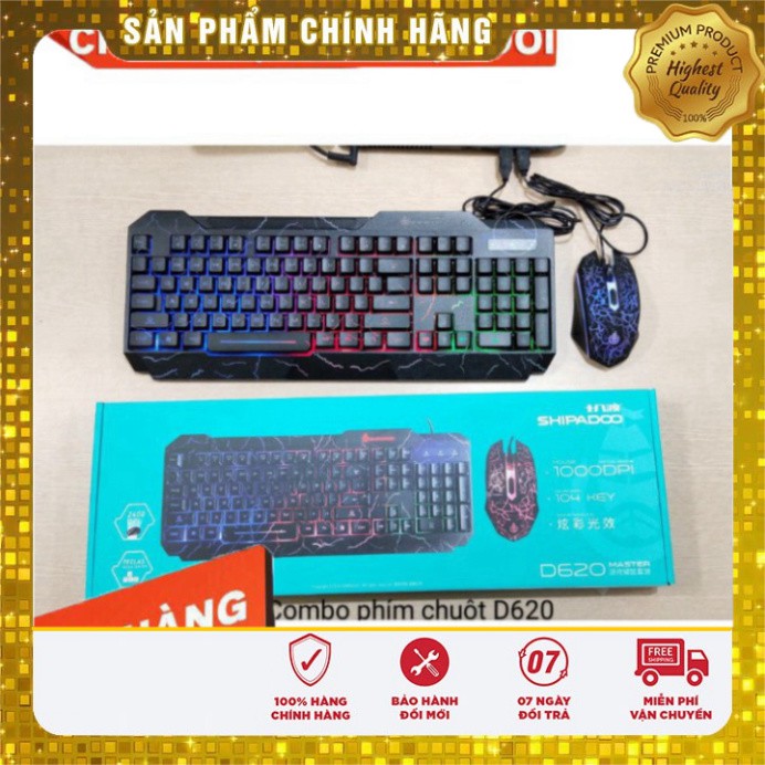 ✅✅✅ Bộ Bàn Phím Chuột D950-D620 SHIPADOO Bàn phím chuột chơi game cổng USB siêu nhạy Led siêu đẹp. Tặng kèm bàn di Razer
