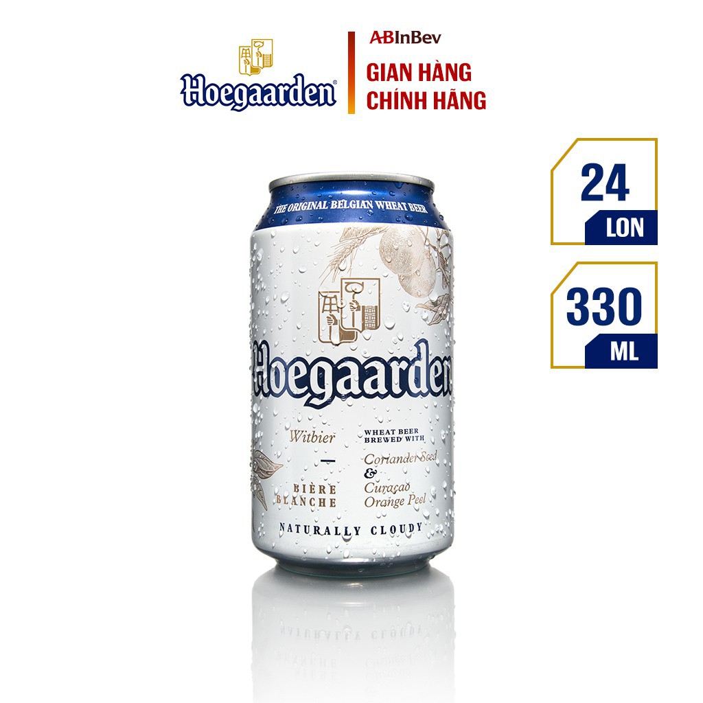 Bia Hoegaarden white bỉ thùng 24 lon (330ml/lon)