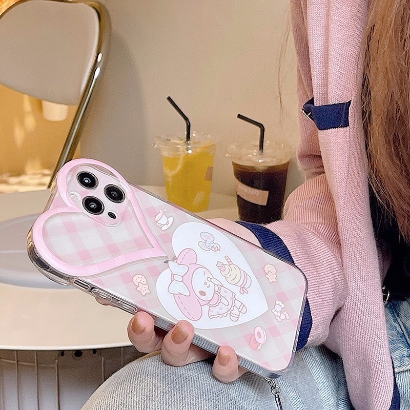 Ốp điện thoại trong suốt họa tiết hoạt hình dễ thương cho Iphone 13 ProMax 11 12 Mini XS I8 I7 Plus