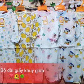 Bộ cotton giấy dài tay cho bé