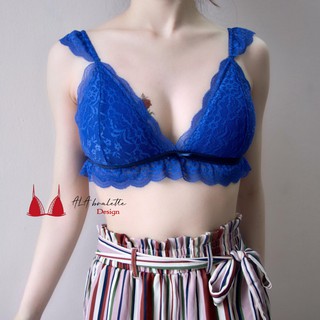Bộ bra chân ren xanh navy ALA bralette