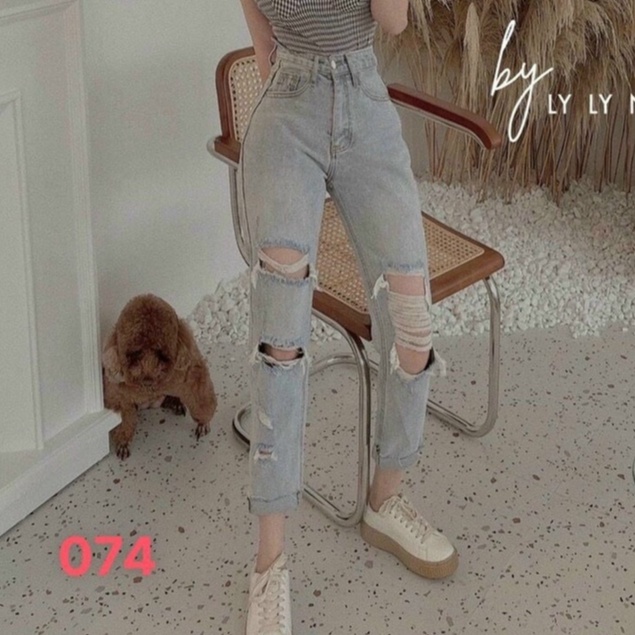 Quần beggy nữ trơn ống suông, quần jean ống rộng nữ cá tính chất jean  thoải mái khi mặc Tfahsion 24h-BG