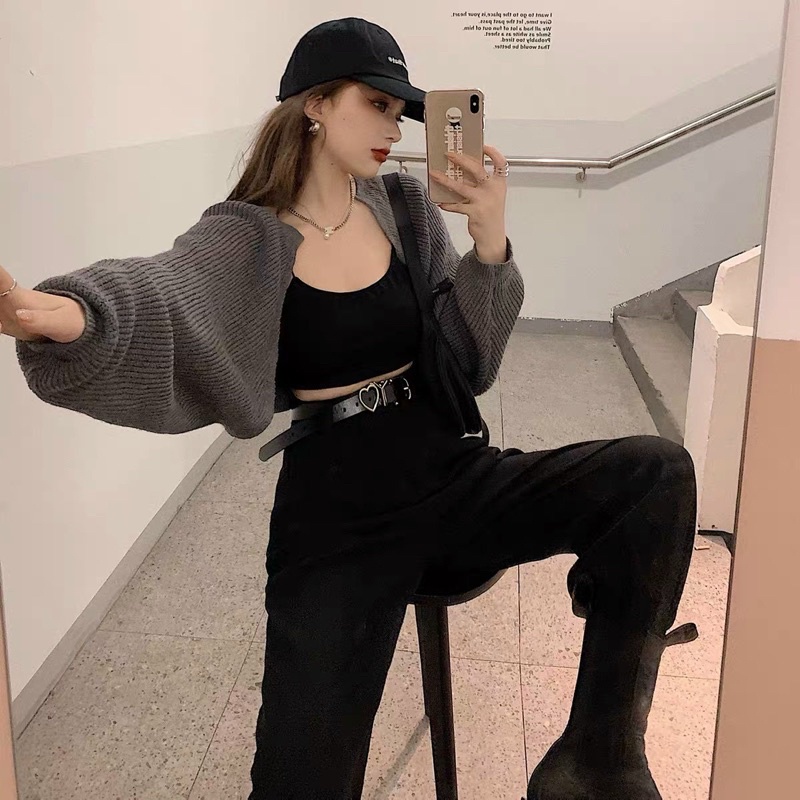 Áo khoác len BlackPink dáng Crop Siêu Hót