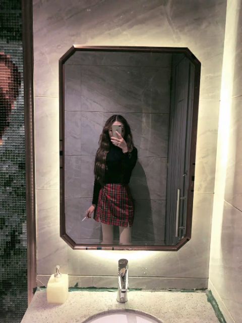 (Sẵn) Chân váy bút chì caro đỏ sọc xanh có xẻ vạt ngắn nữ tính trẻ trung | BigBuy360 - bigbuy360.vn