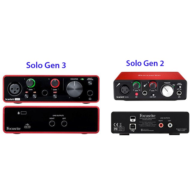 Soundcard Thu âm Focusrite SOLO Gen 3 ⚡ BẢO HÀNH 1 NĂM ⚡Sound Card Âm Thanh Thu Âm Phòng Thu Hát Livestream Karaoke