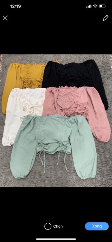 Áo nhún lưng dây rút 2 bên tay dài | BigBuy360 - bigbuy360.vn