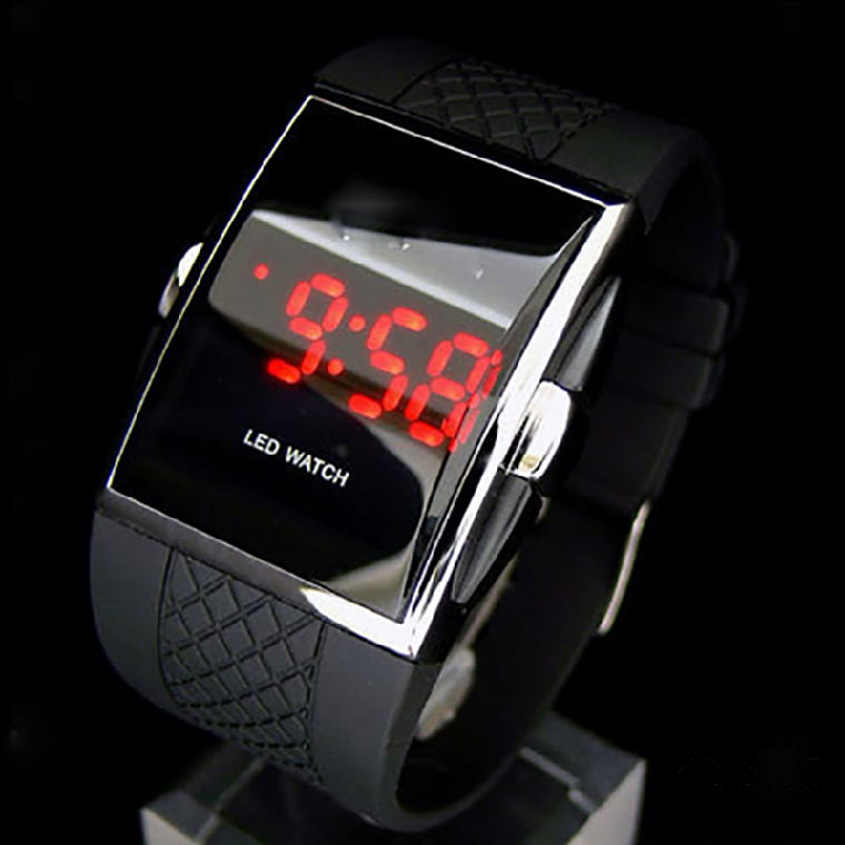 Phong cách thể thao Thanh thiếu niên mềm Silicone kỹ thuật số Đồng hồ đeo tay giải trí mỏng vuông màn cảm hình ứng LED đồng hồ điện tử