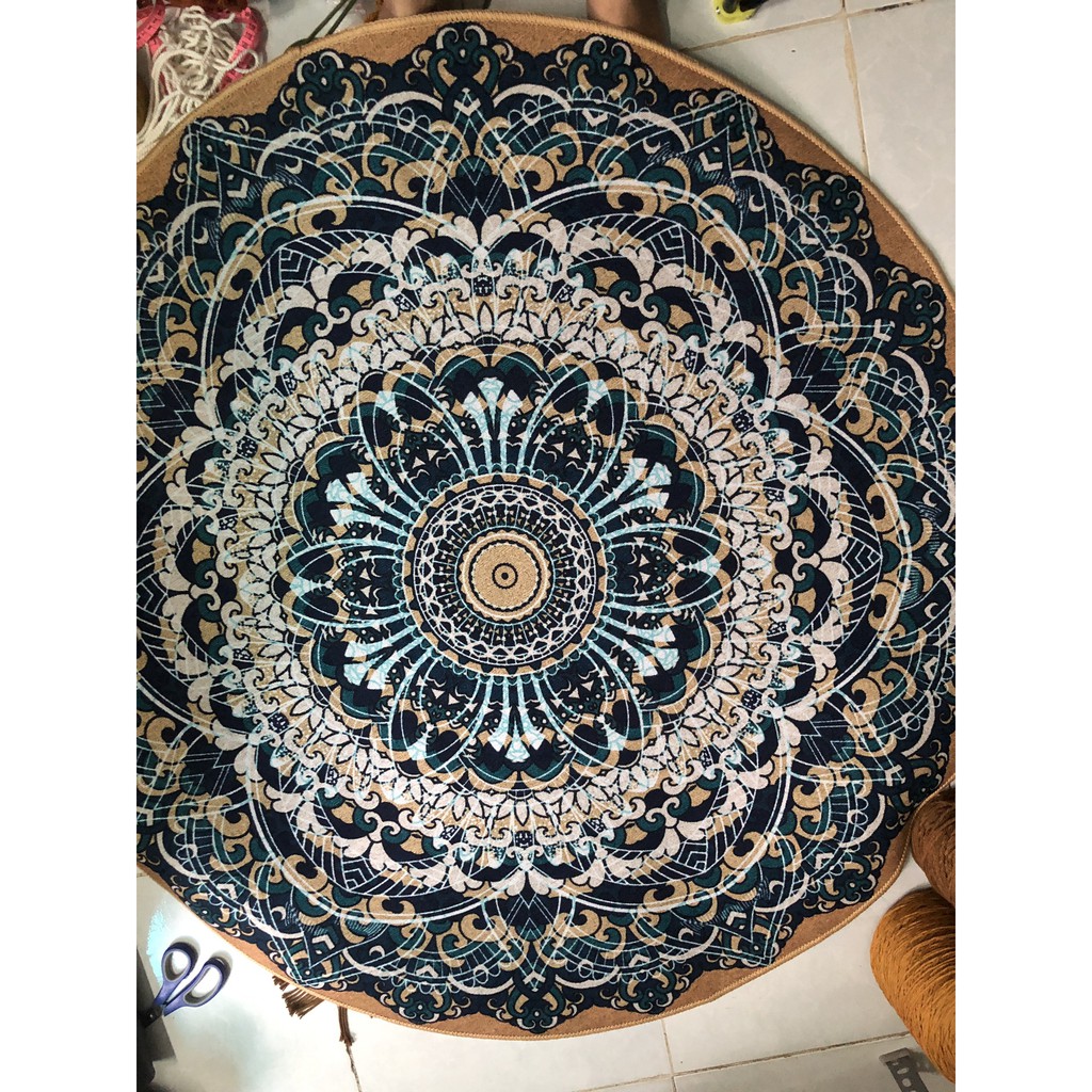 Thảm tròn lì Bali vintage trải sàn cao cấp (Ảnh thật)