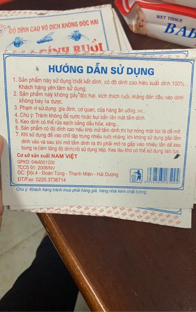 Combo 10 Tấm Keo Dính Ruồi Nam Việt Siêu Dính