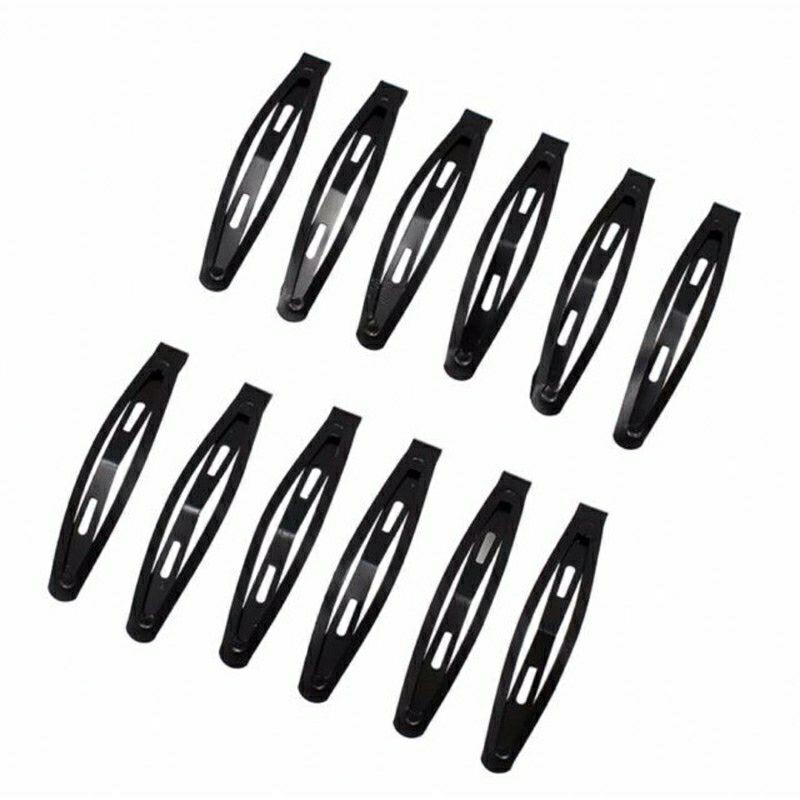 Vỉ 12 kẹp mái bầu trơn màu đen 5-6cm (6 cặp)