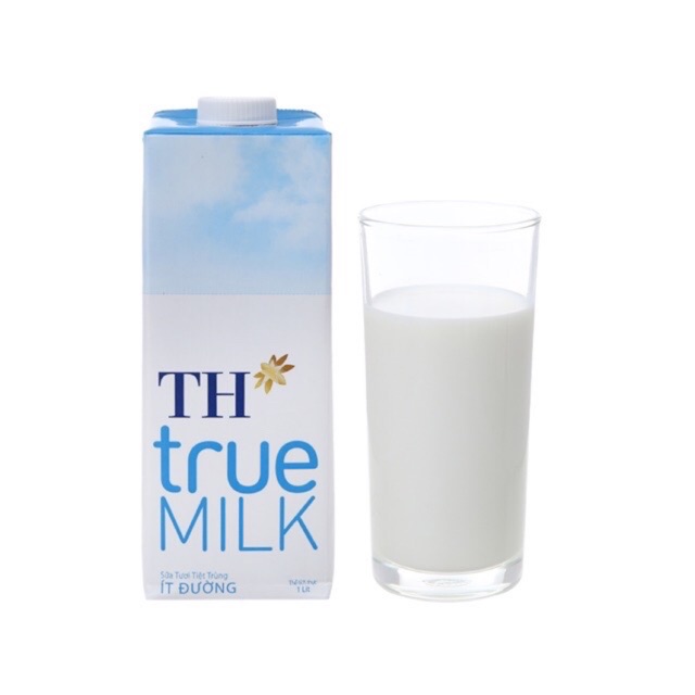 Sữa tươi tiệt trùng TH true MILK ít đường/ có đường 1 lít