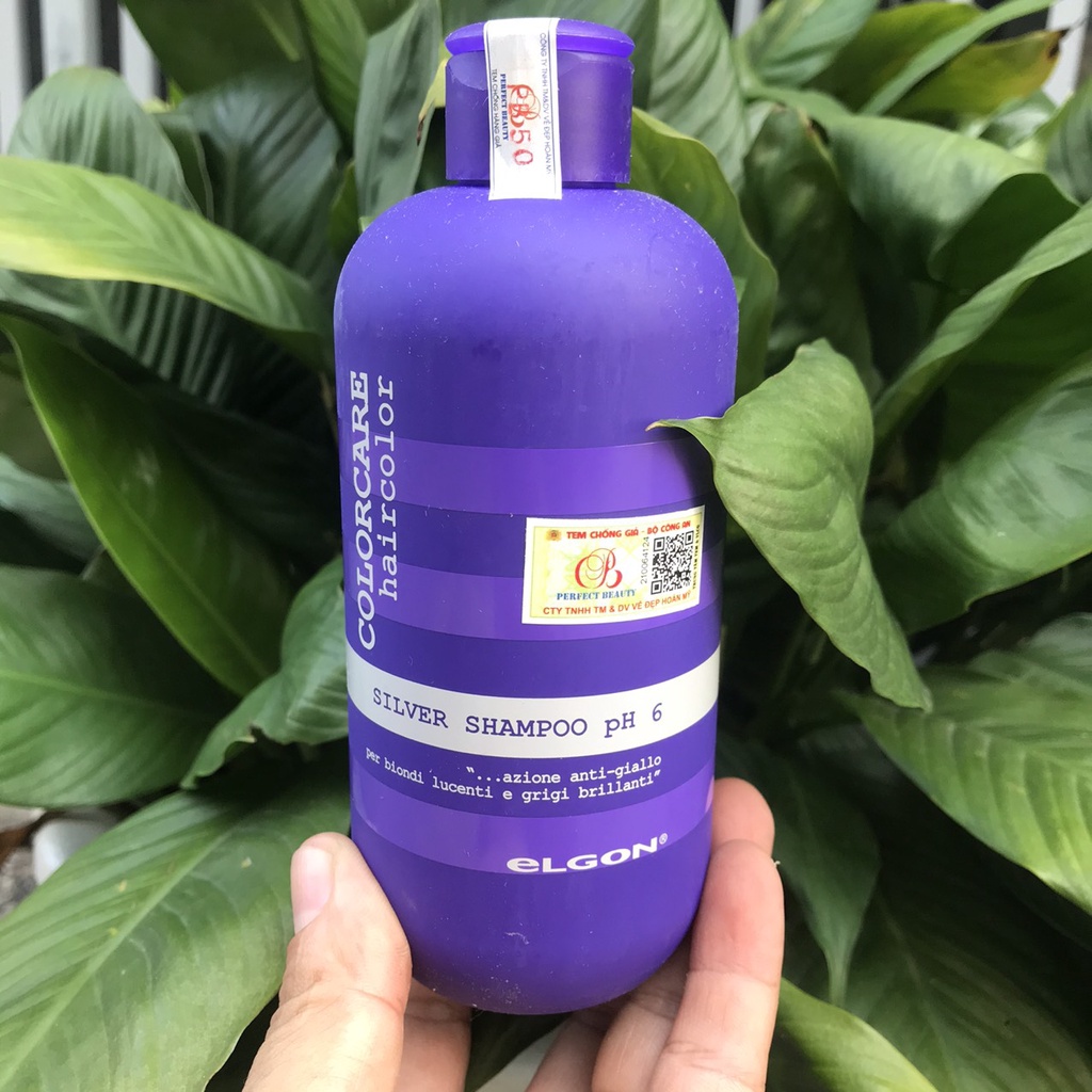 Dầu gội khử vàng dành cho tóc tẩy trắng, tóc bạch kim Silver Shampoo Elgon 300ml