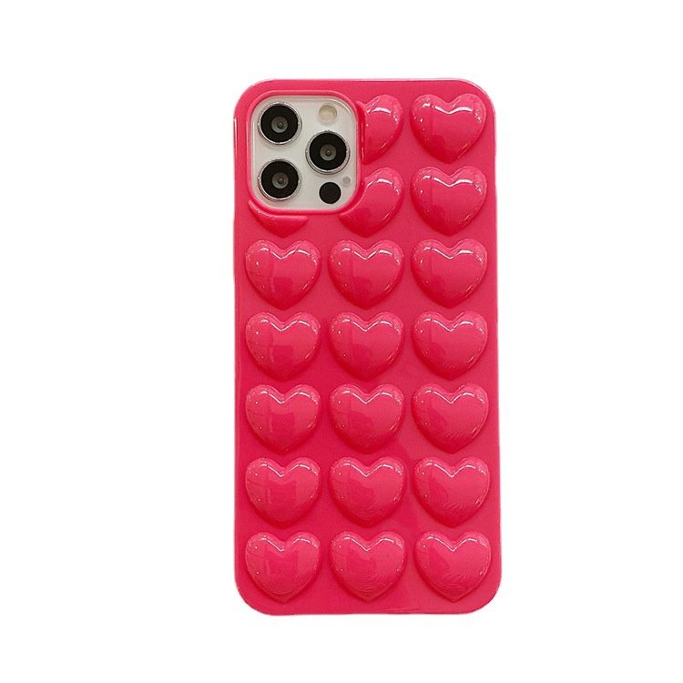 Apple Ốp Điện Thoại Mềm Màu Trơn In Hình Trái Tim Bảo Vệ Toàn Diện Cho Iphone Xs Max 7 Plus 12 Pro | BigBuy360 - bigbuy360.vn