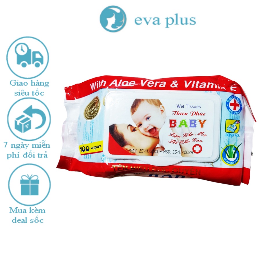 Giấy Ướt Thiên Phúc 100 Tờ/ 1 Gói - Khăn Ướt Baby Wet Tissues