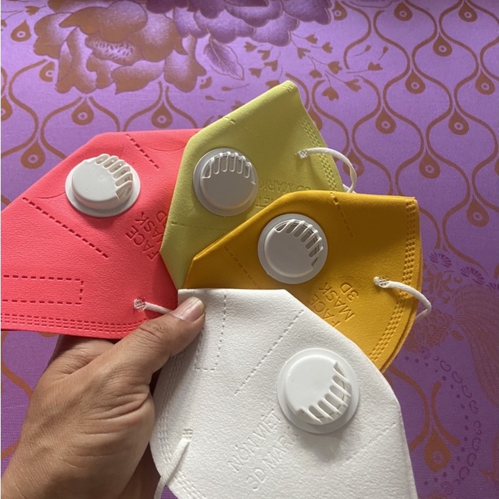 khẩu trang vải nỉ 3d có van thở siêu đep thời trang