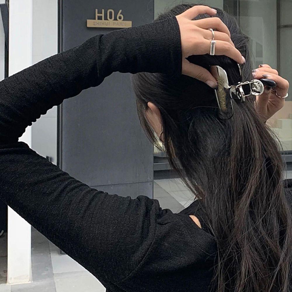 Kẹp Tóc Kim Loại Thiết Kế Đơn Giản Ngọt Ngào Cho Nữ